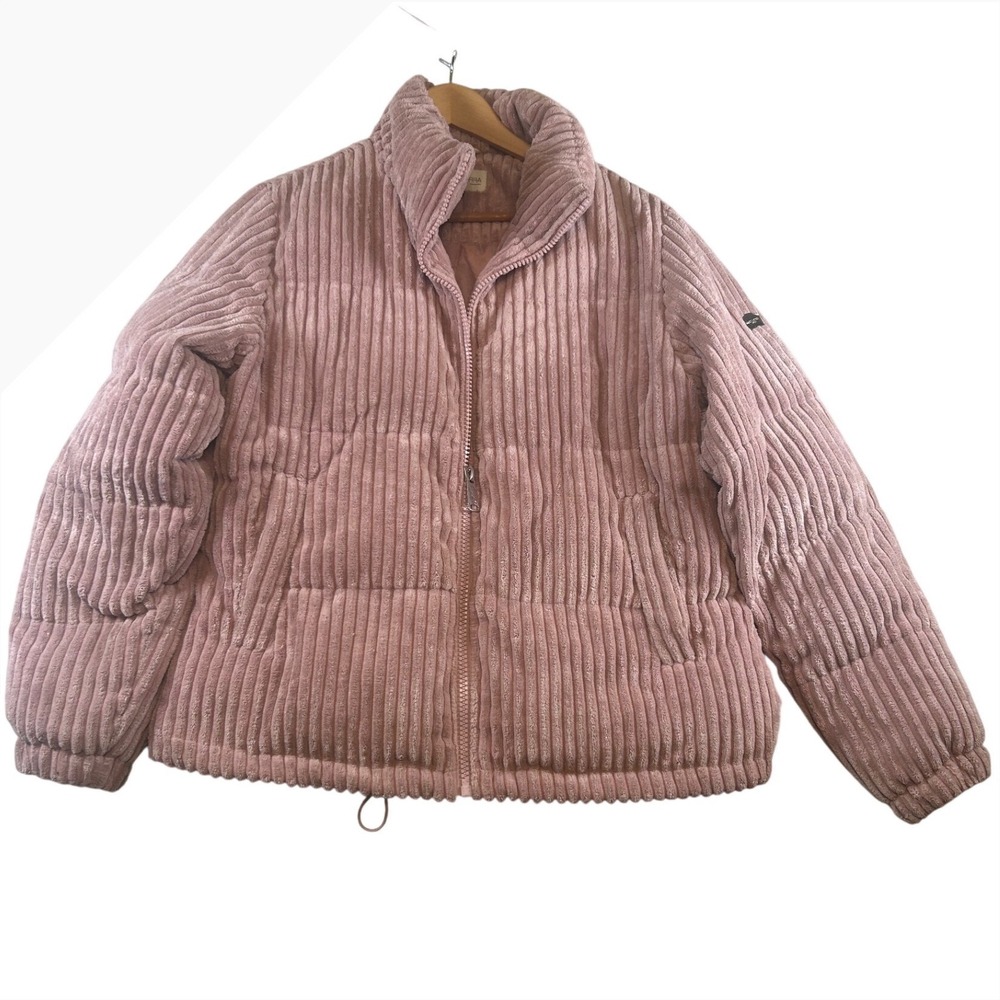 Koolaburra by Ugg Pink Corduroy Puffer Jacket Full Zip Mock‎ Neck M